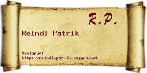 Reindl Patrik névjegykártya